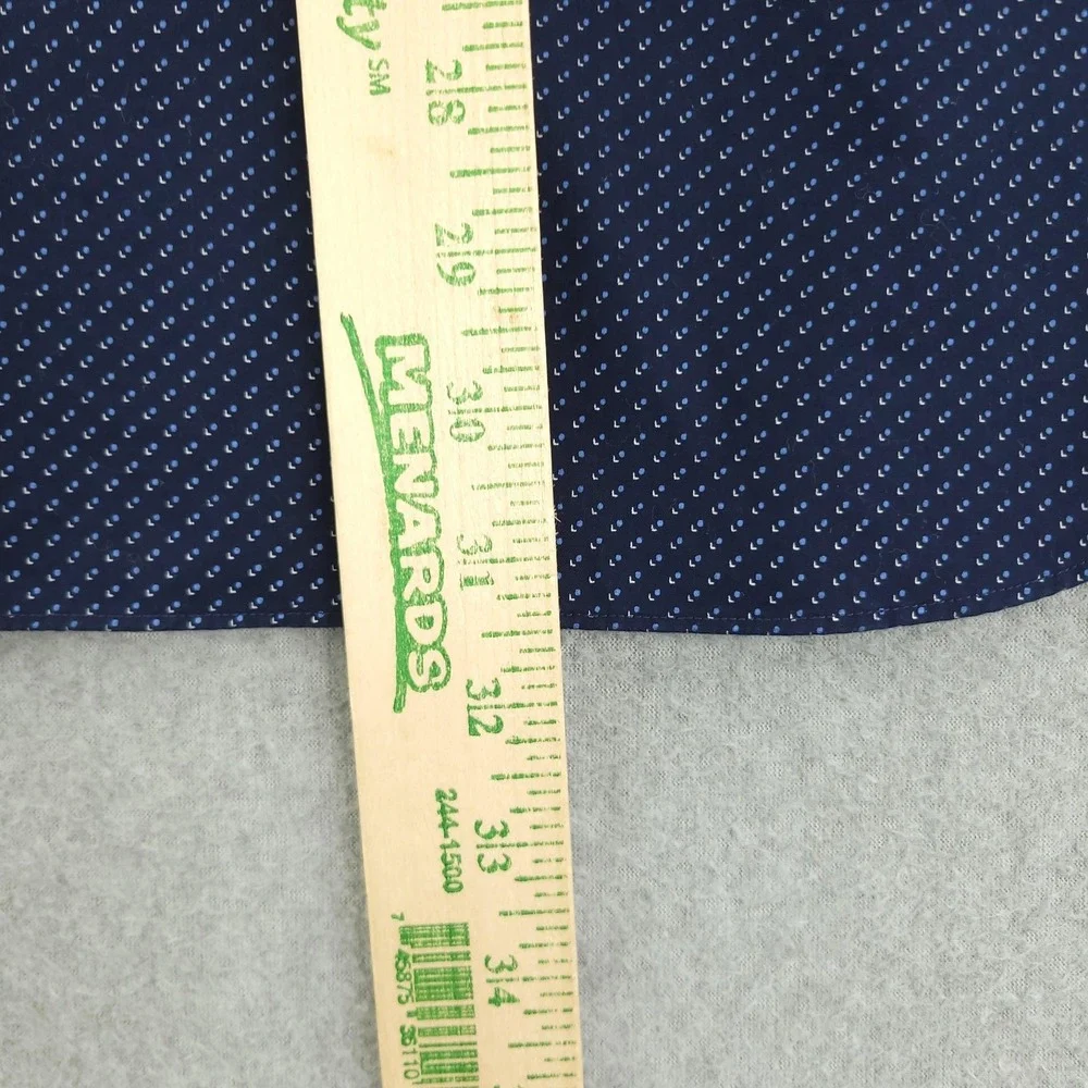 Banana Republic Dress Shirt Mens Large Blue Geometric Slim Fit Non Iron Stretch